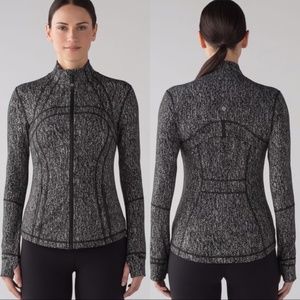 Lululemon Define Jacket Running Luon Suited Jacquard Black White Size 8